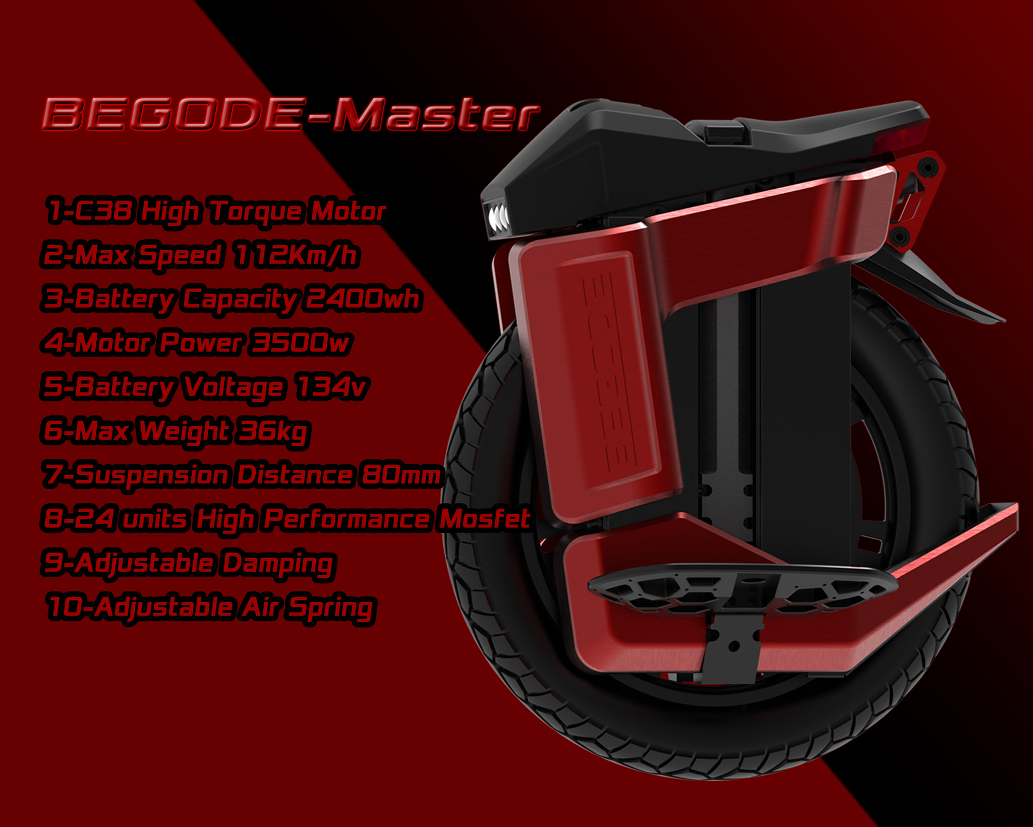 eWheels Introduces the 134V BEGODE Master Extreme Performance Electric