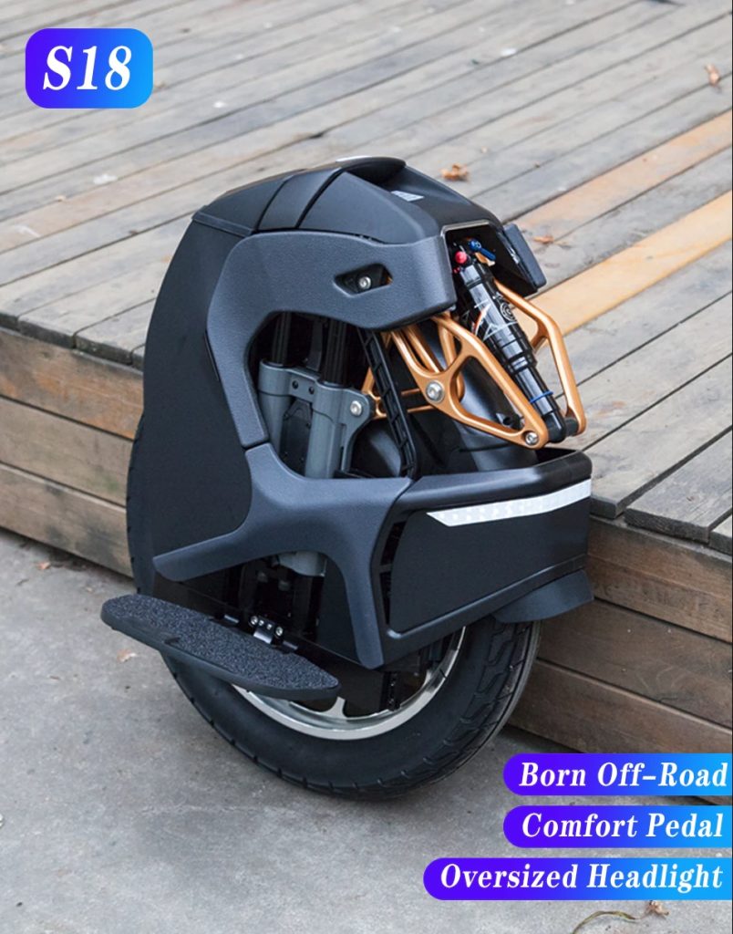 The 2,200Wh King Song S18 Suspension Electric Unicycle is 