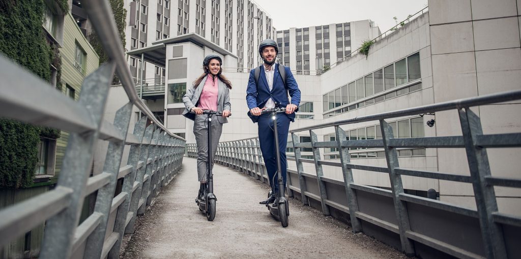 Segway Electric Scooters Team Riding