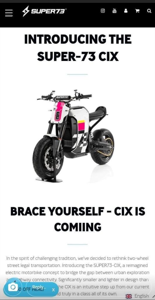 Super73 CIX Electric Motor Bike