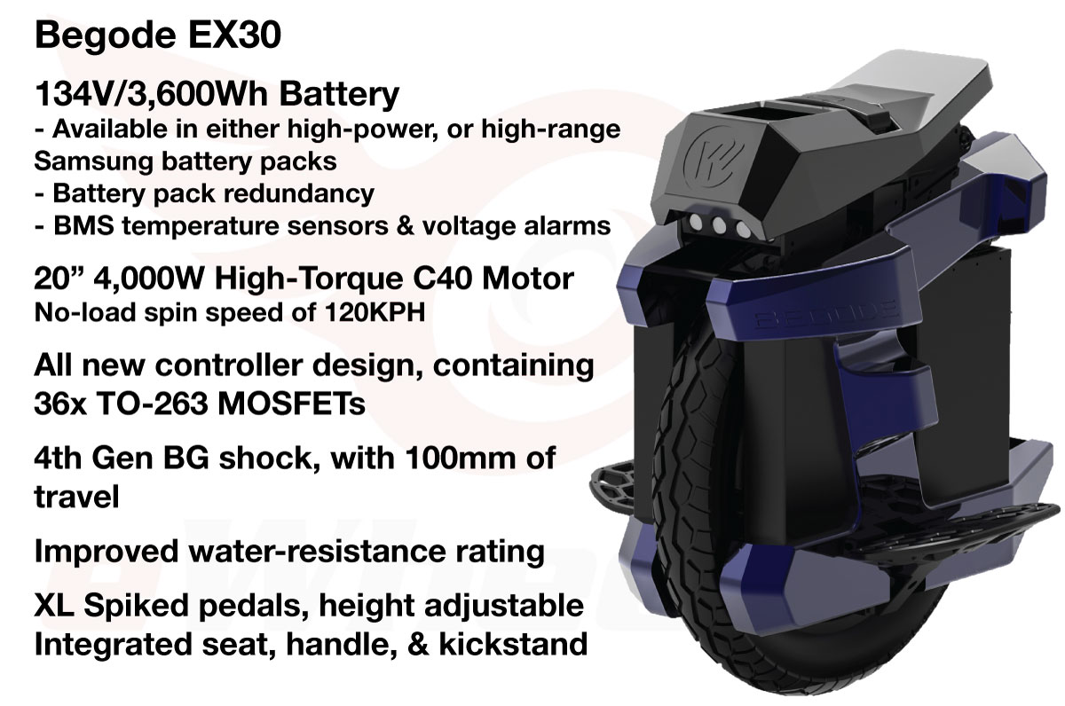 The 2023 Begode EX30 Extreme Performance Electric Unicycle is available