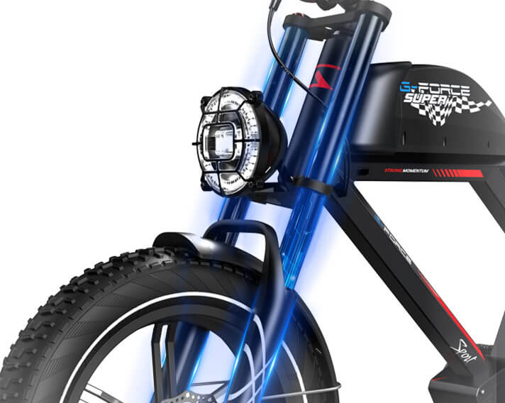 G-FORCE ZM Fat Tire Electric Bike - Headlight